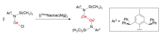 The synthesis of LGeGeL. Digermyne with GeGe single bond-synthesis.png