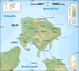 Topografisk karta över Djerba