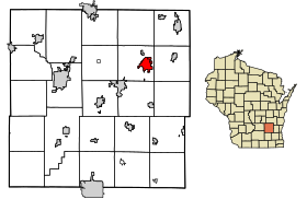 Dodge County Wisconsin Incorporated and Unincorporated areas Mayville Highlighted.svg