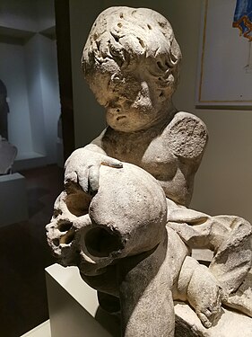 A child and a skull - beginning and end of life.