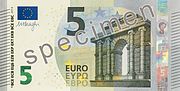 Miniatiūra antraštei: 5 eurų banknotas