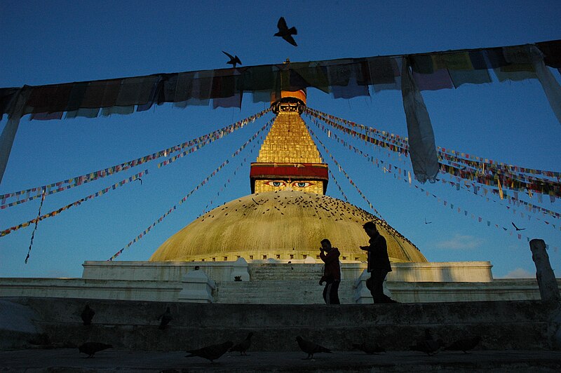 File:Eastern side Boudha Stupa, the wish fulfilling stupa 01.jpg