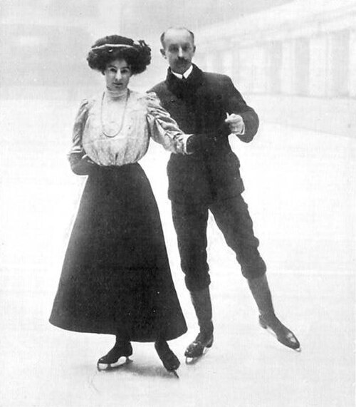 German pair team Madge Syers and Edgar Syers at the 1908 Olympics