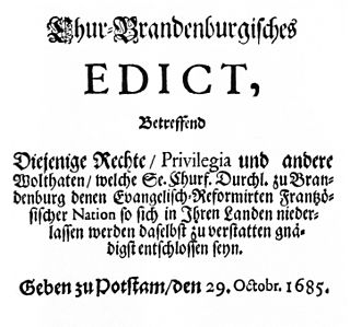 <span class="mw-page-title-main">Edict of Potsdam</span>