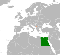 Map indicating locations of Egjipti and Kosova