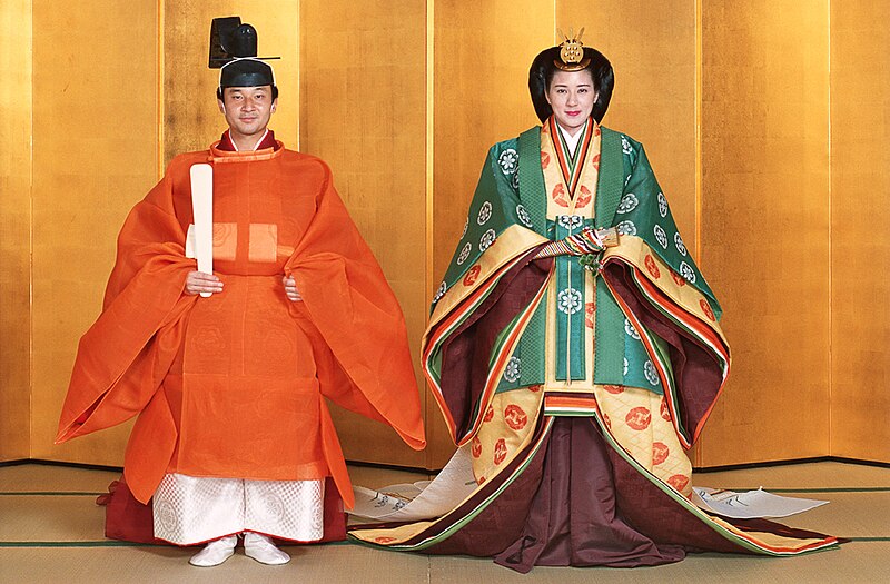 File:Emperor Naruhito and Empress Masako in formal wedding robes.jpg