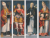 Sant'Agostino, san Michele Arcangelo, san Domenico e il beato Urbano V, 1571?, Arcevia, Collegiata di San Medardo
