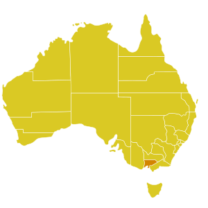 Erkibiskupsdæmi Melbourne kort