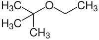Structural formula of ethyl tert-butyl ether