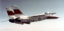 The F-14B prototype, BuNo 157986, testing the F101 DFE, which the Navy would eventually adopt as the F110-GE-400 F-14B Tomcat prototype in flight c1973.jpg