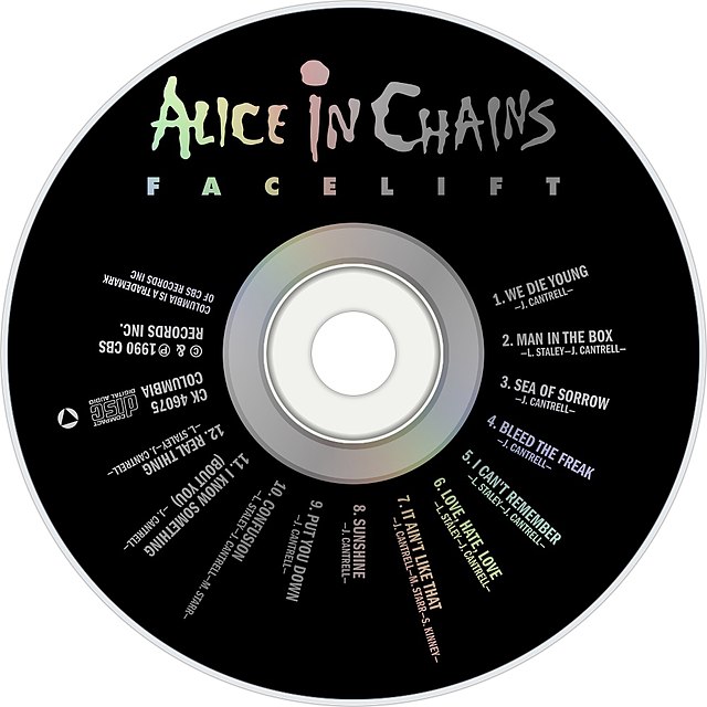 File:Facelift by Alice in Chains (Album-CD) (US-1990).jpg - Wikimedia  Commons