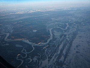Queda do rio Kantishna no rio Tanana - vista aérea - P1040592.jpg