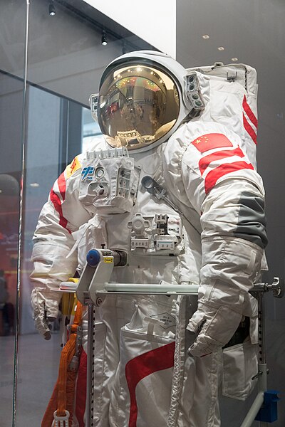 Feitian space suit being displayed at the National Museum of China
