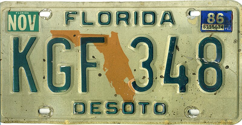 File:Florida 1986 license plate - KGF 348.jpg