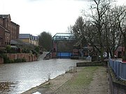 The River Foss Barrier (closed), viewed from the north (Castle Mills Basin) 53°57′11″N 1°04′44″W﻿ / ﻿53.95295°N 1.078769°W﻿ / 53.95295; -1.078769