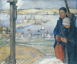 Pintura d'Edward Reginald Frampton que mostra una vista de la Bretanya durant la Primera Guerra Mundial