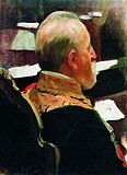 Բորիս Կուստոդիև, «Միխայիլ Գալկին-Վրասկոյի դիմանկարը», Իլյա Ռեպինի «Պետական ​​խորհրդի հանդիսավոր նիստը 1901 թվականի մայիսի 7-ին» նկարի էսքիզը, Ռուսաստան, Սանկտ Պետերբուրգ, 1902-1903