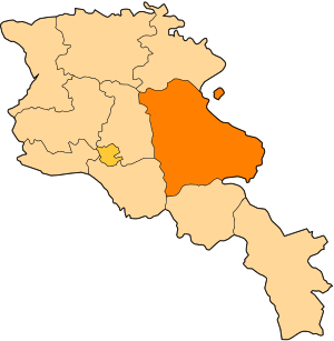 Región de Gegharkunik en el mapa