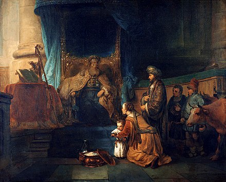 Gerbrand van den Eeckhout – Hannah presenting her son Samuel to the priest Eli c. 1665