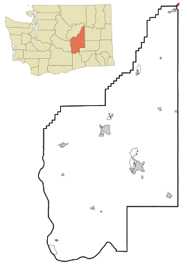 Grant County Washington Incorporated and Unincorporated areas Coulee Dam Highlighted.svg