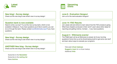 Figure 9.News + events page- Grants:Evaluation/News+Events, bottom of page