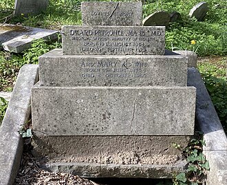 Grave of Edward Petronell Manby in Highgate Cemetery Grave of Edward Petronell in the western side of Highgate Cemetery.jpg