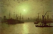 Nightfall down the Thames (1880)