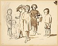 Group of children, drawing by Albert Van Dyck, s.d., Print cabinet of the Royal Library of Belgium, F 7632