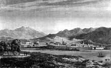 Gravure d'Ajaccio en 1838.