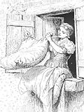 Illustration zum Märchen Frau Holle