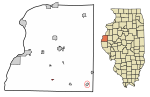 Hancock County Illinois Incorporated and Unincorporated areas West Point Highlighted.svg