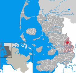 Elhelyezkedése Schleswig-Holstein térképén