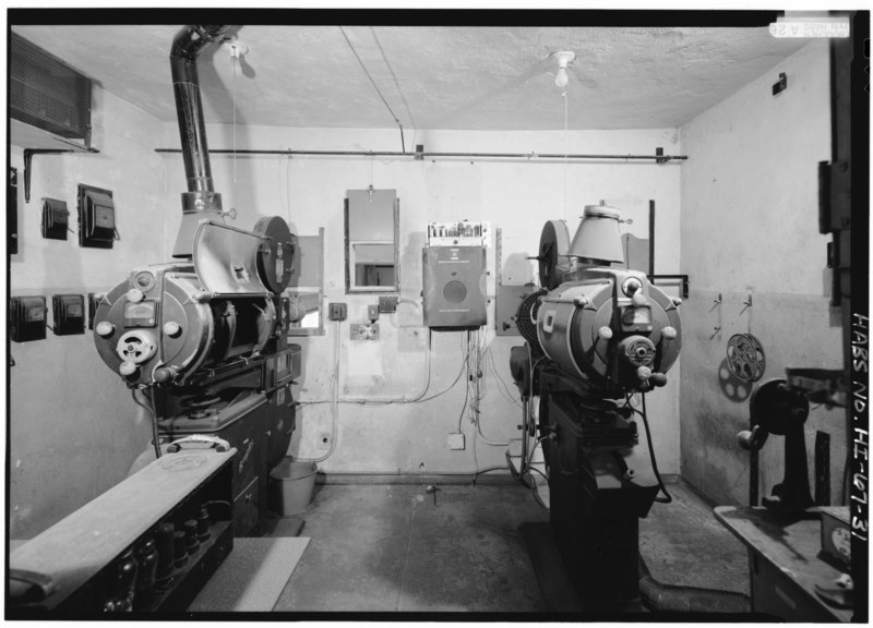 File:INTERIOR GENERAL VIEW IN PROJECTION BOOTH FROM SOUTH - Kalaupapa Social Hall, Moloka'i Island, Kalaupapa, Kalawao County, HI HABS HI,3-KALA,17-31.tif