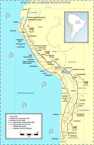 Inca Road System Map