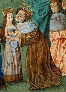 Richard and Isabella on their wedding day in 1396. He was 29 years old; she was six. Isabela richard2.jpg