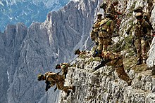 Alpini abseiling in the Dolomites Italian Army exercise Lavaredo 2019 - 01.jpg