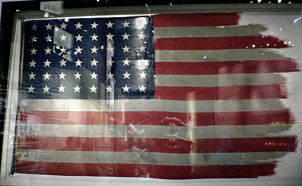 The flags from the first and second flag-raisings are preserved in the National Museum of the Marine Corps in Triangle, Virginia. The second flag, pic