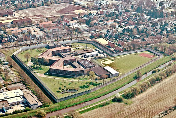 Aerial view of Oldenburg correctional facility, Germany.