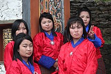 Women of Bhutan Jakar tshechu, dancers (15222929514).jpg