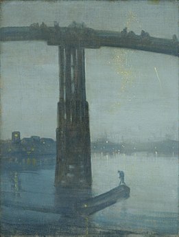 Escena nocturna: Azul e Dourado – Vella Ponte Battersea Whistler, c. 1872–75.