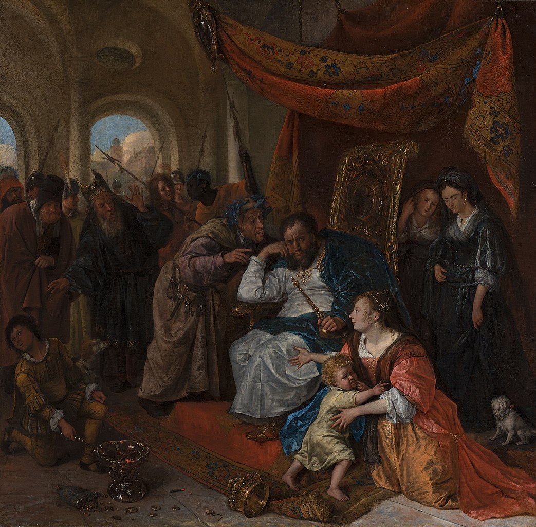 Moses and Pharaoh's Crown by Jan Steen, Exodus 4:1-17, Bible.Gallery