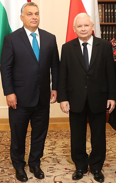 File:Jarosław Kaczyński i Viktor Orbán w Sejmie z marszałkami (cropped).jpg