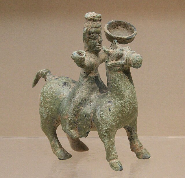 Jin bronze horse and rider