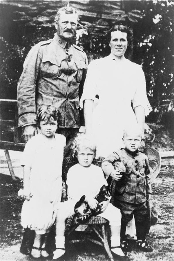 Pershing with his wife Helen and three of their children