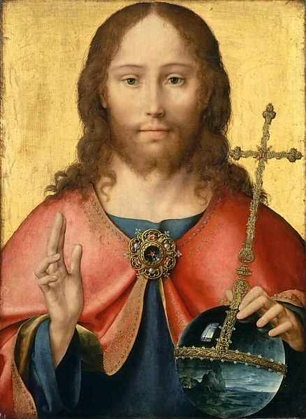 File:Joos van Cleve, c.1516-18, Le Christ en Salvator Mundi, 54 x 40 cm, Louvre.jpg