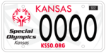 Kansas Özel Olimpiyatlar License Plate.png