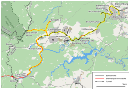 Spoorlijn Blankenburg - Tanne op de kaart
