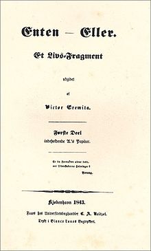 Title page of a book, titled Enten – Eller.