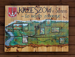 Krzeszów - GZSiR - tabliczka-mapa "to warto zobaczyć"
