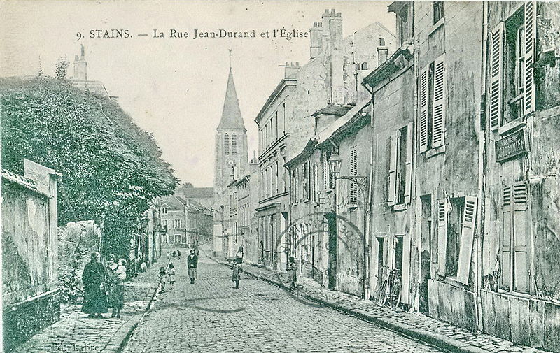 File:Labre 9 - STAINS - La rue Jean-Durand et l'Eglise.jpg